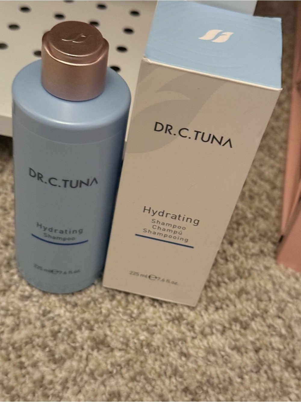 Farmasi Hydrating Shampoo — Light Blue Bottle with Rose Gold Cap